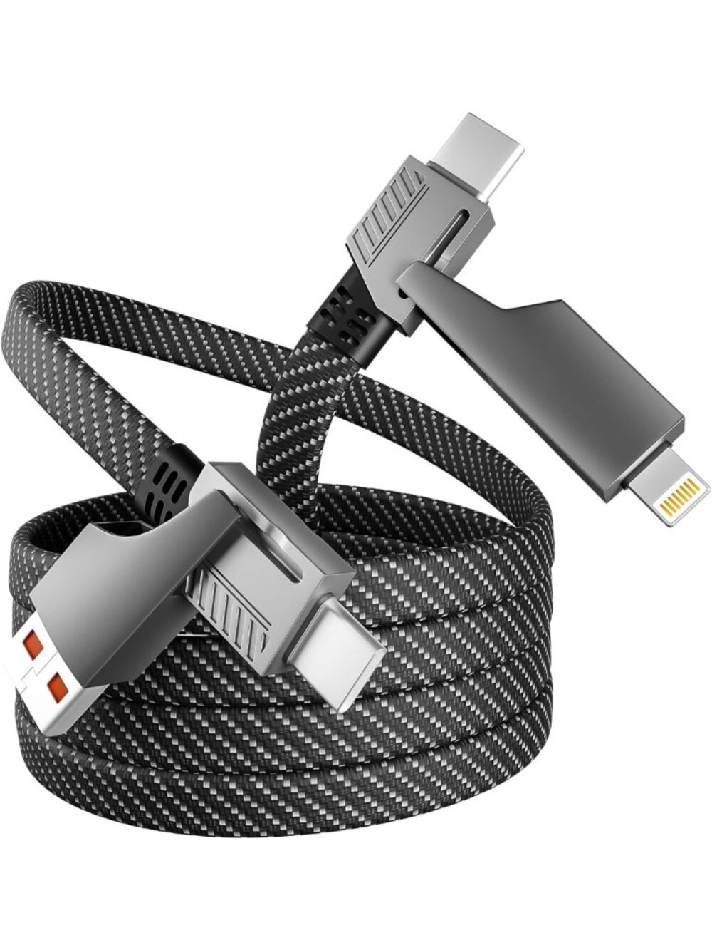 Fast Charging 4-in-1 Multi Charging Cable, 65W USB C with E-Mark Chip, Universal